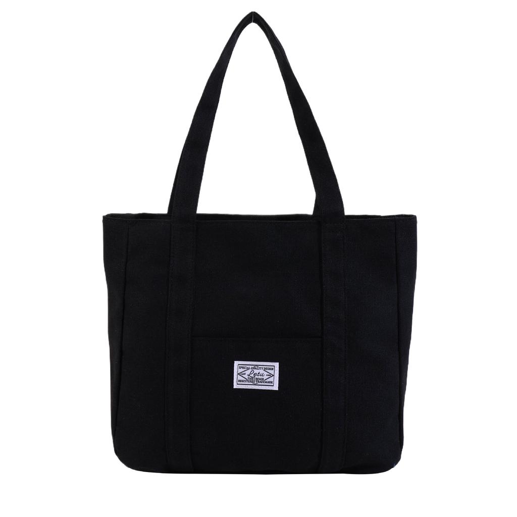 Large capacity tote bag, simple commuter shoulder bag, college student class armpit bag, canvas bag