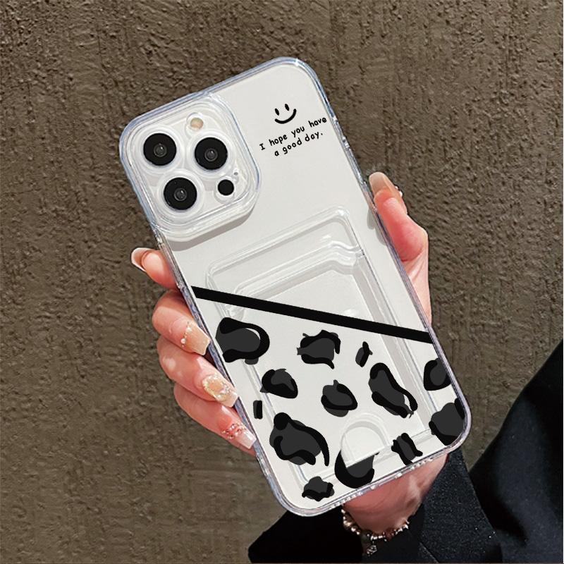 Card Slot Holder Silicone Wallet Pocket Case For Oppo A38 A58 A60 A78 Vivo V27E V27 Pro Samsung A06 A16 A36 A56 Redmi Note 13 Cover Clear Phone Bumper