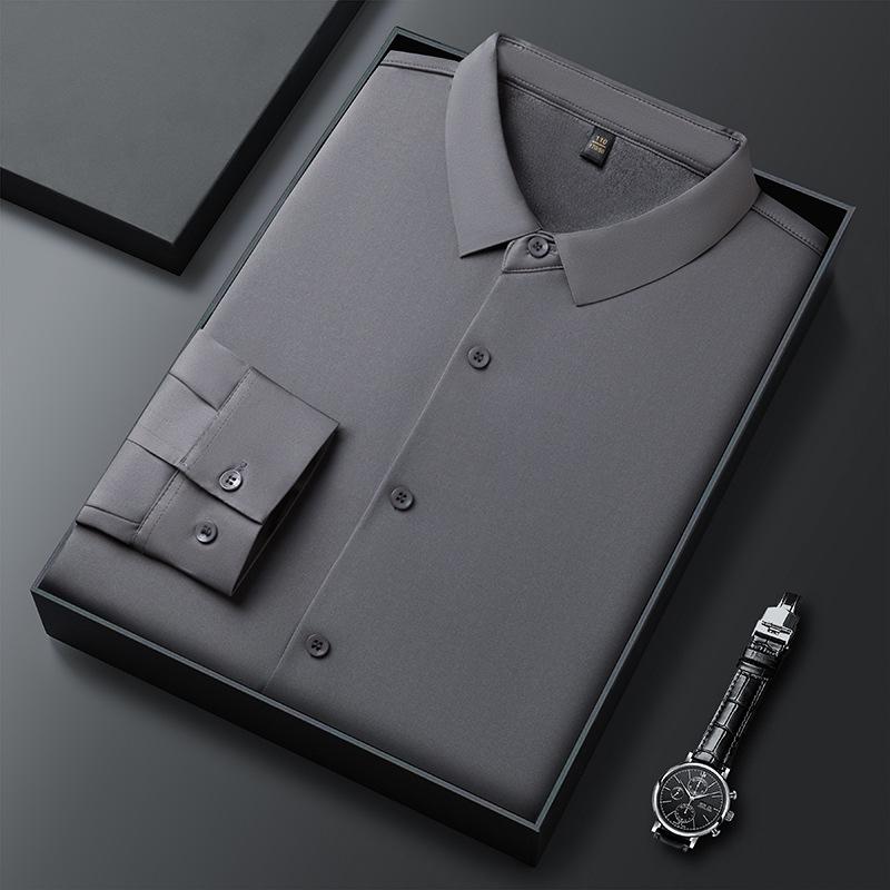 

Мужская повседневная рубашка с длинным рукавом, не требующая глажки, с флисовой подкладкой, на зиму 2025 года - Толстая и теплая XL: 135-150 lbs