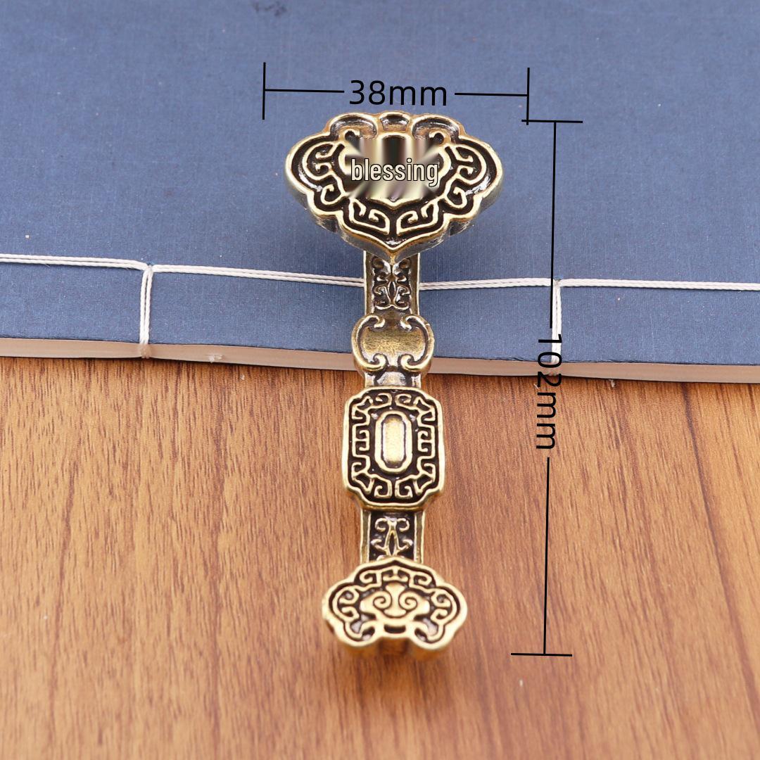 

Ретро ручка Жуи из чистой латуни: Благоприятное украшение для дома и офиса