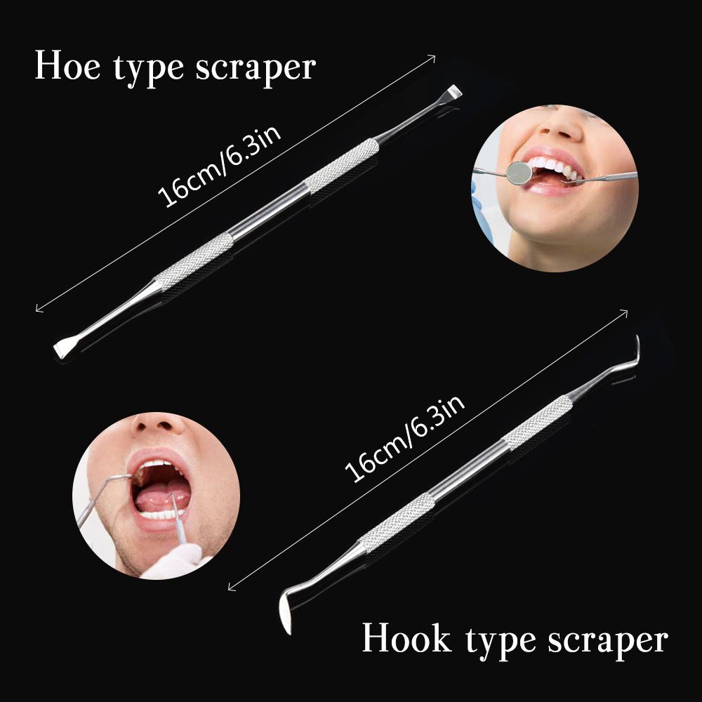 4PCS Dental Mirror Stainless Steel Dental Dentist Prepared Tool Set Probe Tooth Care Kit Instrument Tweezer Hoe Sickle Scaler