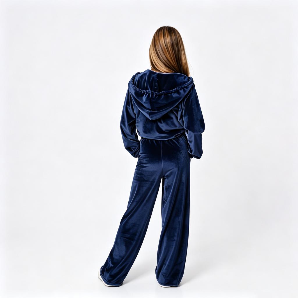 Velours-Trainingsanzug-Set für Mädchen, weiches zweiteiliges Outfit für Herbst und Winter