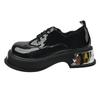 Retro thick-soled small leather shoes for women's spring and autumn deep-mouth single shoes, new design sense black