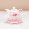 Ceramic Portable Creative Tea Set European Style One Teapot and One Cup Set Simple Household Flower Tea Cup Set Office Tea Set