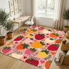 Strawberry Theme Soft Crystal Velvet Rug Custom Name & Text Print Non Slip Floor Rug for Bedroom Living Room