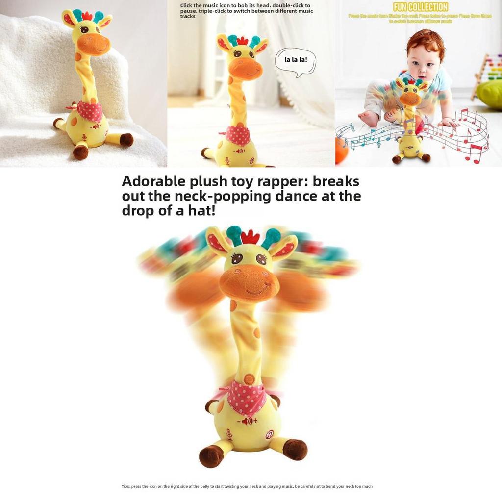 Singing Giraffe Plush Toy With Talking Motion For Kids Gift