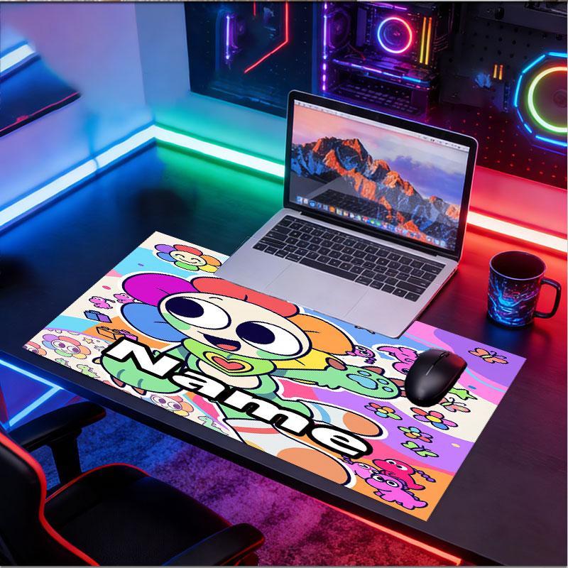 Kişiye Özel İsimli Dandy'nin Dünya Desenli Mouse Pad, Dizüstü Bilgisayar Masa Matı, Ev İçin Dekoratif Masa Matı Klavye Altlığı Hediye