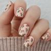 Square Press On Nail Flower Fake Nail Glues On Nail Artificial Acrylic Nail 12 Size 24pcs Stick On Nail for Women Girls