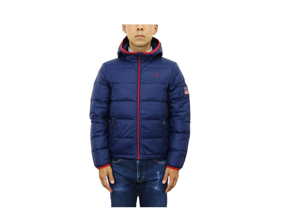 POLO RALPH LAUREN Packable Logo Embroidered Padded Down Size Navy Boys' Jacket/Parka, L, (Product Code 0101917)