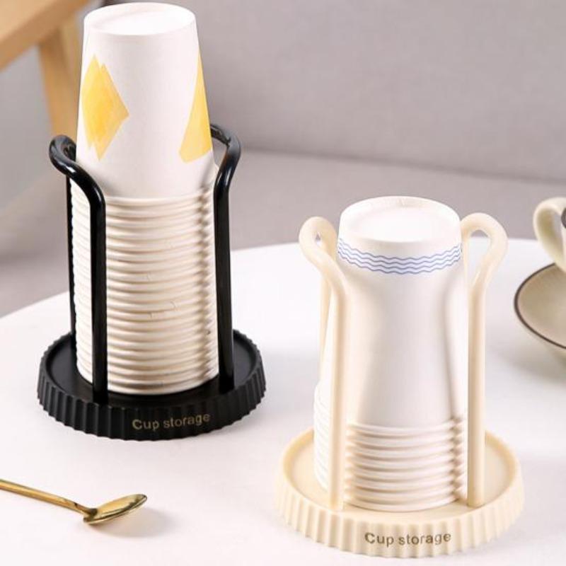Paper Cup Dispenser Durable Space-Saving Inverted Mouthwash Cup Holder for Kitchen Bathroom Vanity Countertop