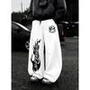 Spodnie Joggingowe Street Style Męskie Codzienne Spodnie Sportowe Wzór Płomieni Szerokie Nogawki Spodnie Sportowe Modne Męskie Must Have