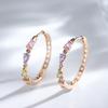 Shiny Natural Zircon Big Hoop Earrings For Women Wedding Jewelry New Design  Rose Gold Color Fine Daily Dangle Earrings