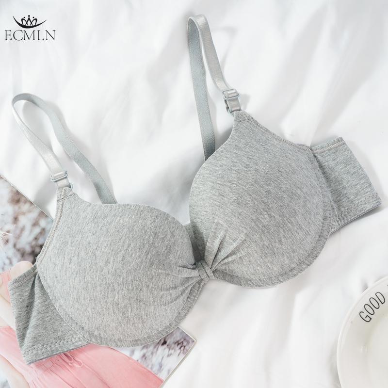 

Сексуальный женский хлопковый бюстгальтер Push Up Gathered Bra Deep V Basket Wire Ladied Brassiere Lingerie Solid Brassences Backless Intimate Underwear Brassies 34/75AB