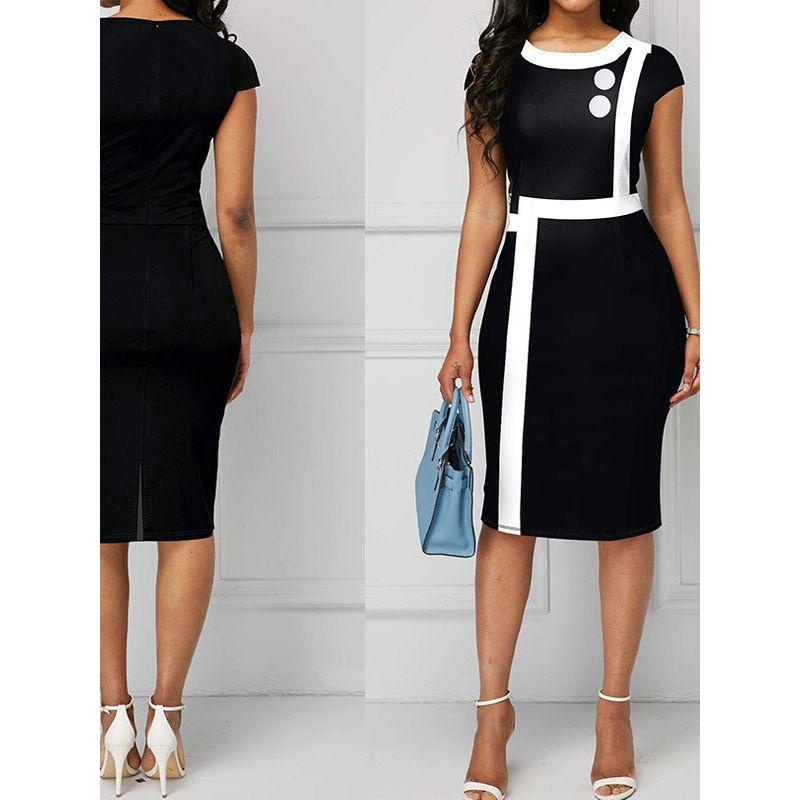 Slim Knee-Length Pencil Sheath Tight Dress Robe Vestidos