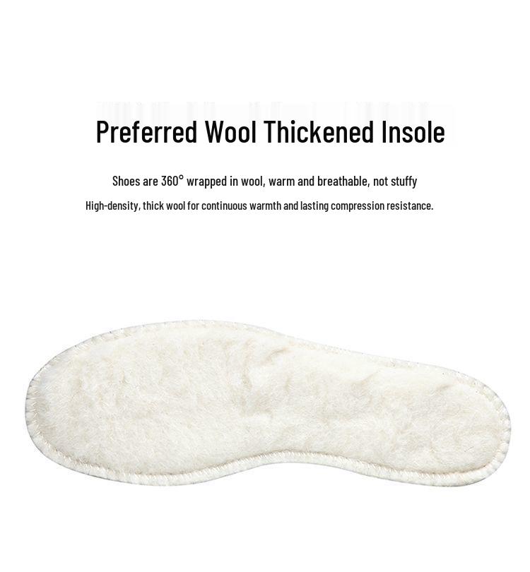 Men's Full Cowhide Shearling Snow Boots - Extra Thick Wool, Cold-Proof, Non-Slip, High-Top Winter Boots