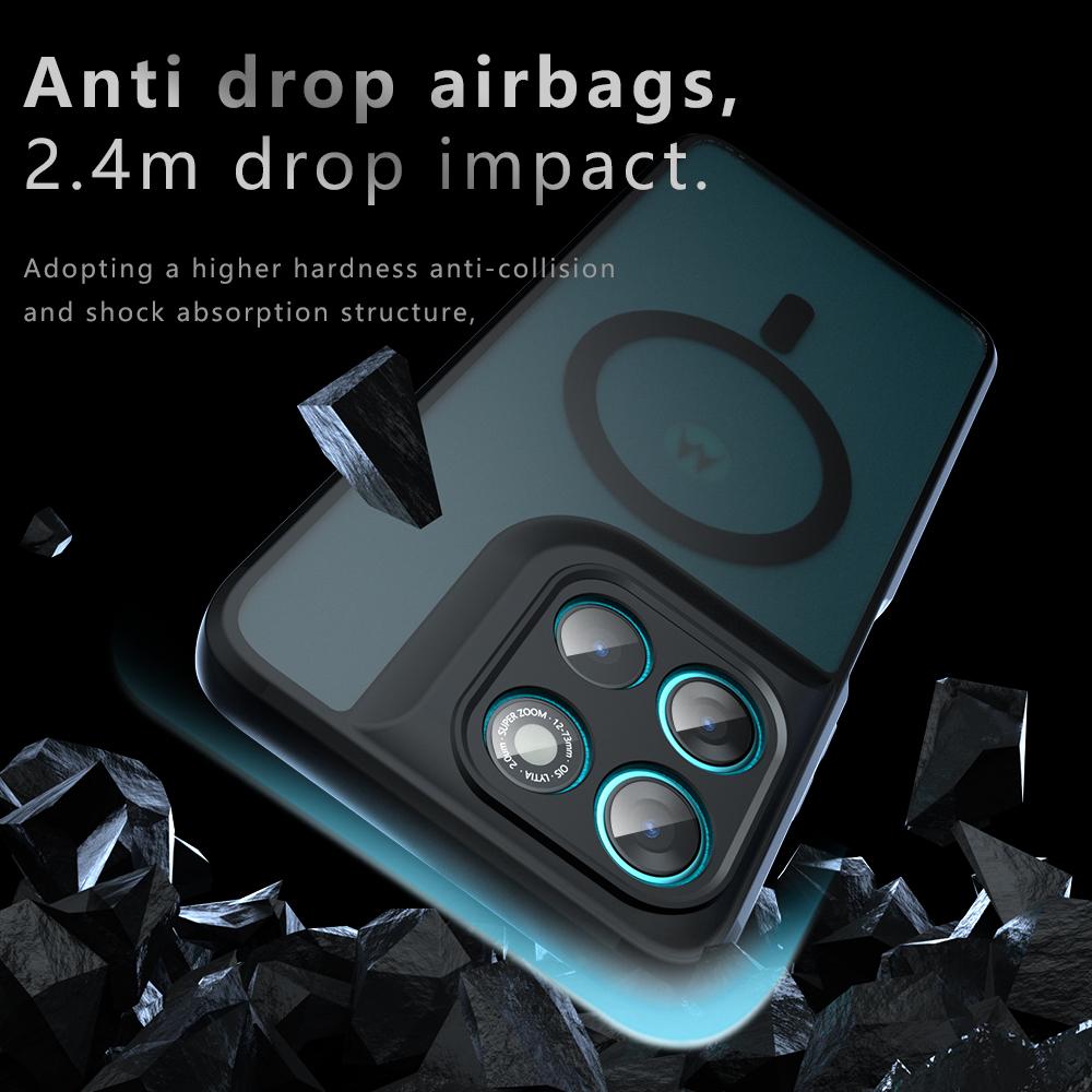 Hülle für Motorola Moto G100 G100S G57 G67 Power Magnetisches Kabelloses Laden TPU-Rahmen Hartplastik Durchscheinend Matt Handyhülle