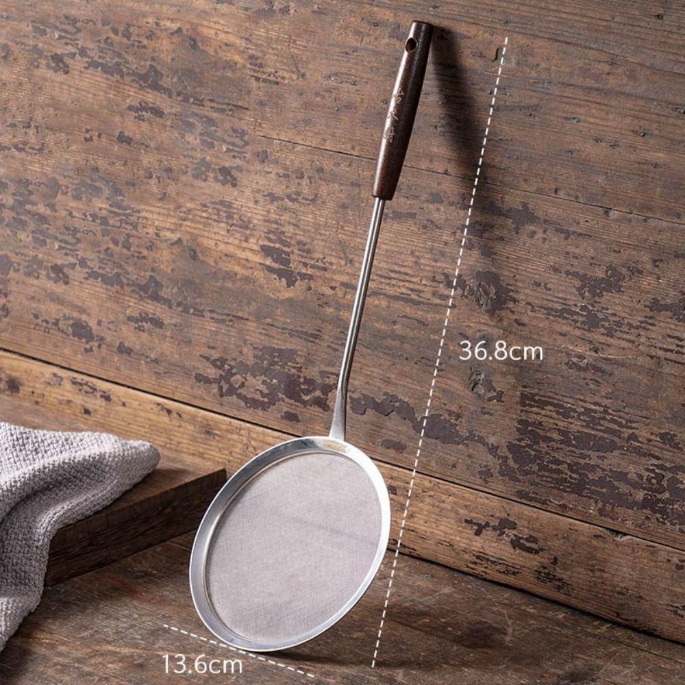 Stainless Steel Fine Mesh Strainer Wood Handle Mesh Strainer Flour Filter Screen  Kitchen Tools