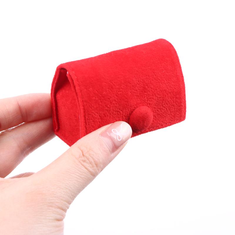 Soft Velvet Jewelry Pouch Mini Portable Ring Bag Jewelry Case With Snap Button For Earrings Wedding Party Travel Gift Packaging