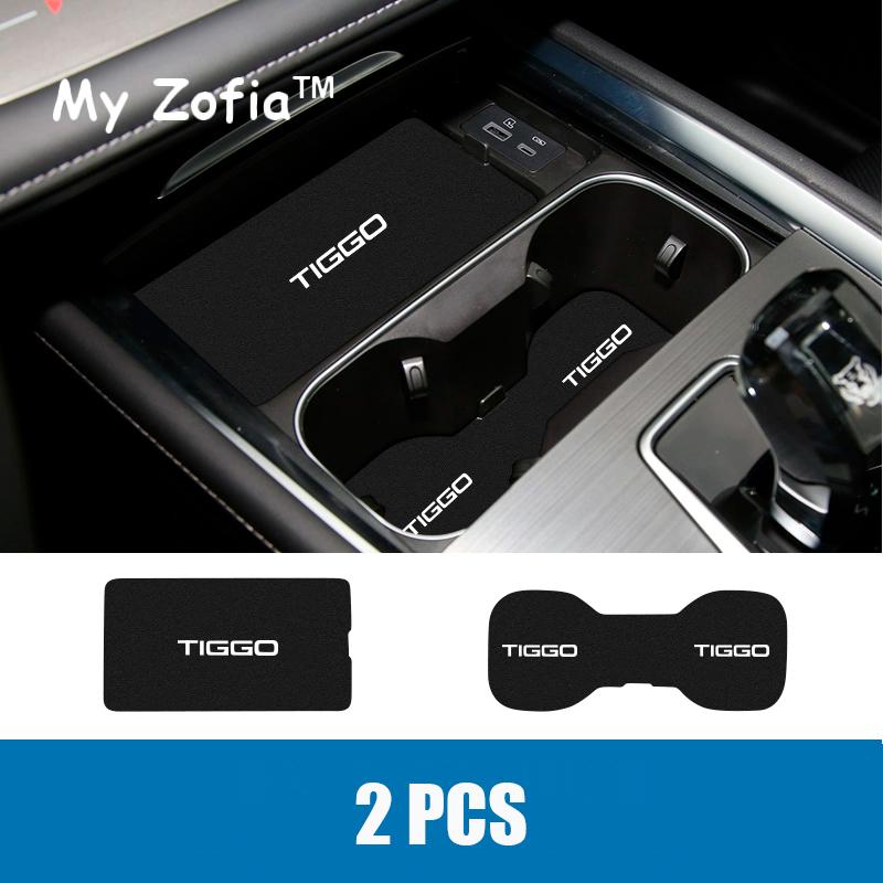 For Chery Tiggo 7 Pro Max 2024 2025 Car Leather Mat Door Groove Anti-slip Cup Cushion Gate Slot Coaster Dust-proof Accessories