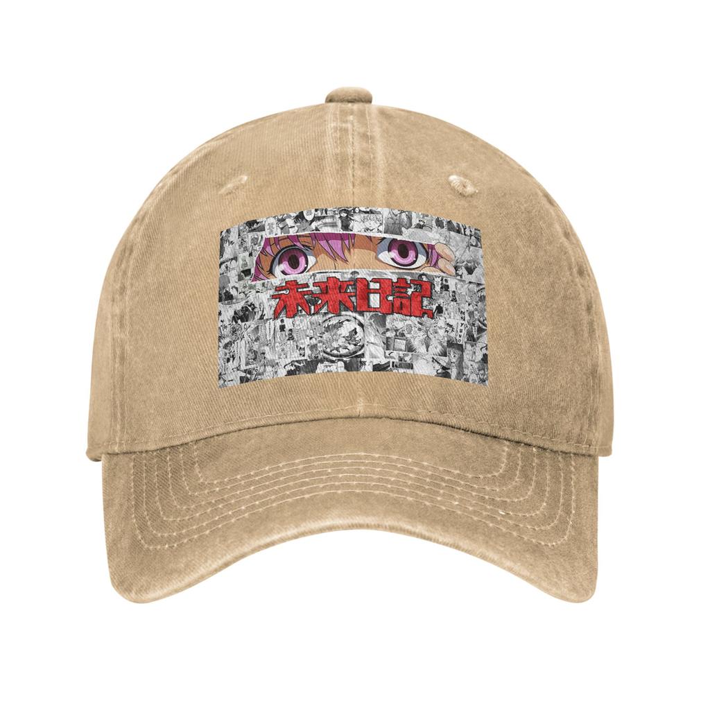 Yuno Gasai By Mirai Nikki Washed Denim Cap Casual Baseball Caps Adjustable Hat Summer Unisex Baseball Hats