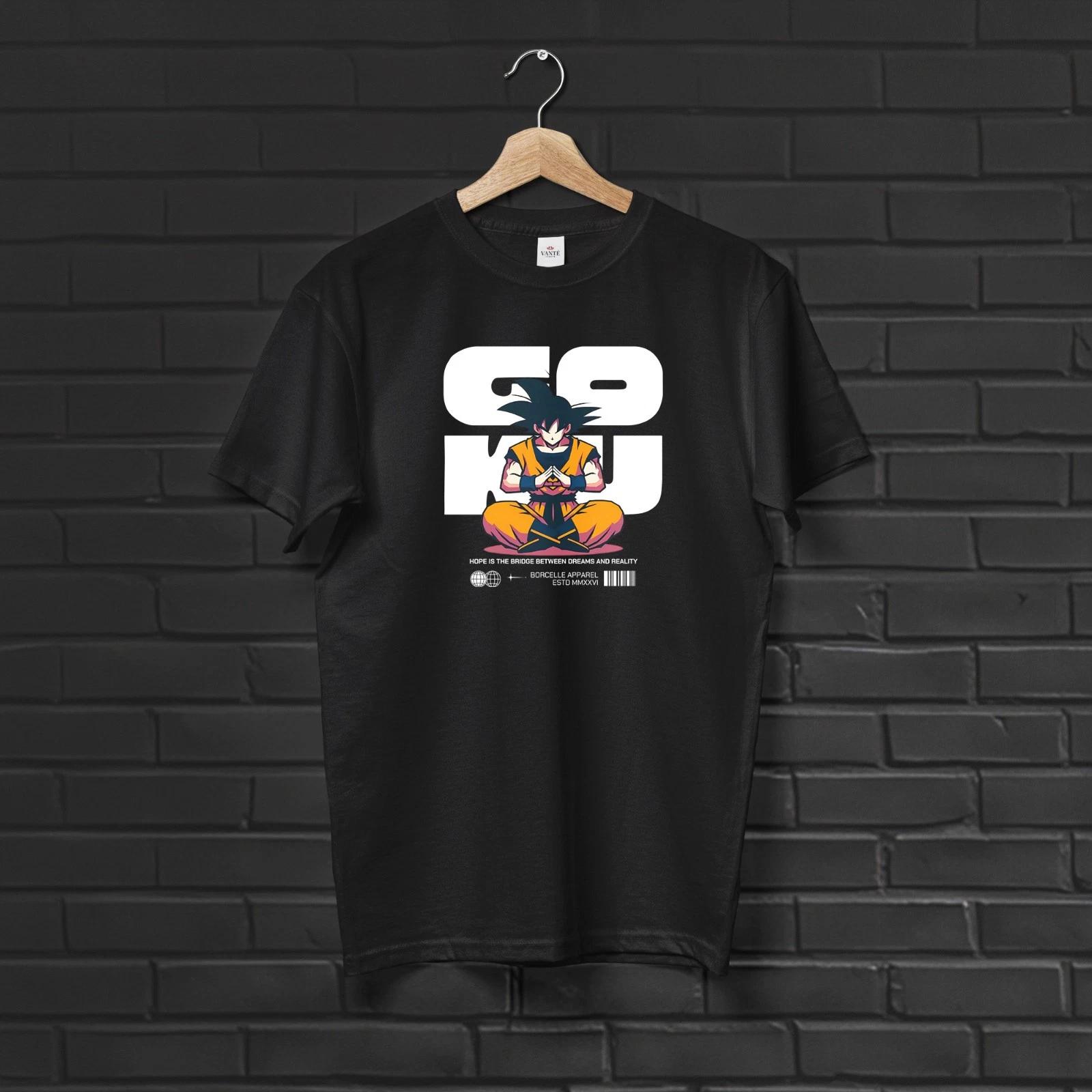 Goku Meditating T-Shirt Graphic Tee Mens Unisex Cotton Streetwear Gift M