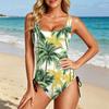 Womens Swimsuit Tummy Control Push Up Bathing Suit Scoop Neck Slimming Swimwear Adjustable Side Tie Leotard