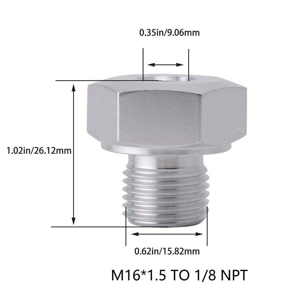 

Coolant Temperature Sensor Adapter,LS Swap Oil Pressure Sensor Adapter,M12 1.5 to 1/8 NPT and M16 1.5 to 1/8 NPT for All GM LS Engines LS1 LSX LS3