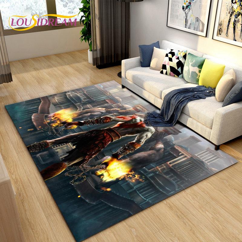 Game God of War Gamers  Area Rug Large,Carpet Rug for Living Room Bedroom Sofa Doormat Decoration,Kids Play  Non-slip Floor Mat