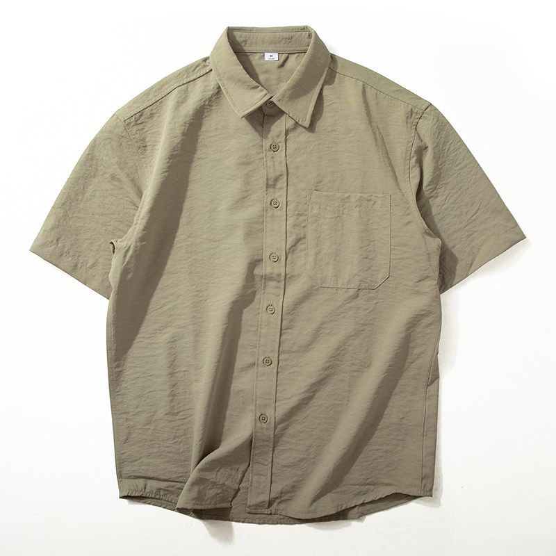 Short sleeve Shirts Men's Summer New Lightweight Breathable Quick-Drying Top Versatile Japan fashion Loose Casual Silky Shirt