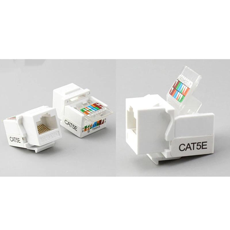 10Pcs RJ45 CAT5e Ethernet Network Keystone JackClip Module Wall Plug Connector