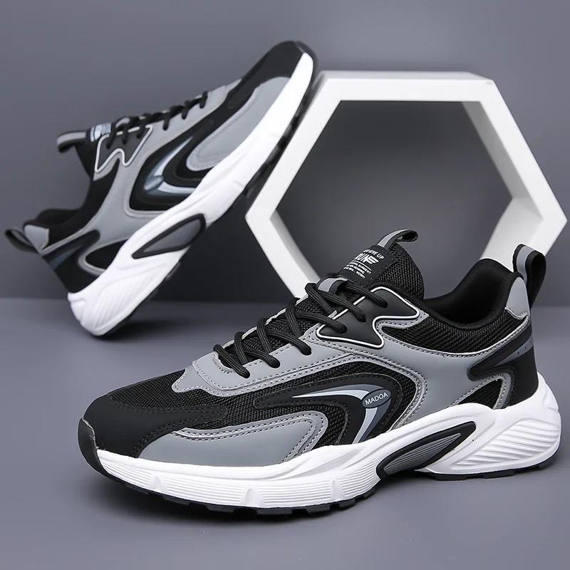 New Men Running Shoes Breathable Air Cushion Sneakers Men Outdoor Lace Up Walking Shoes Non-slip Men Sport Shoes Tenis Masculino