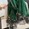 Elegant Thin Silk Scarf Bow Lace Scarf Wraps Fashion Embroidery Scarf  Spring