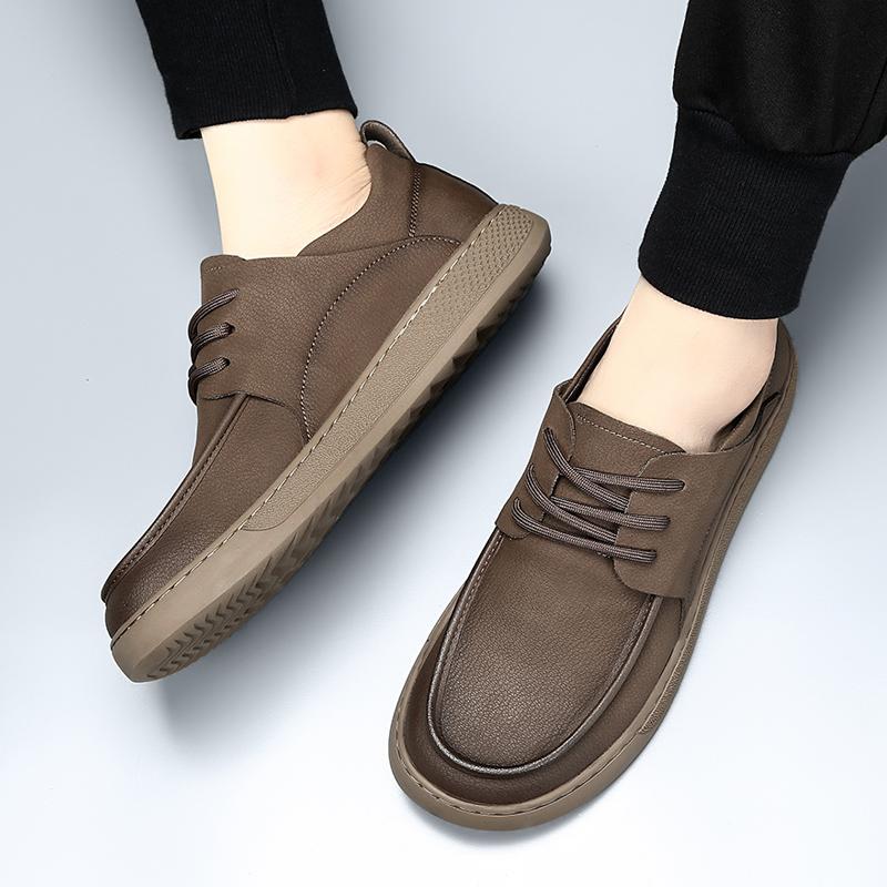 Fashion Men's genuine leather board shoes Comfortable soft bottom style Office and Leisure Party Business casual British youth shoes