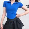 LANGSHA Women's Slim Fit Polo Collar Short Sleeve T-shirt