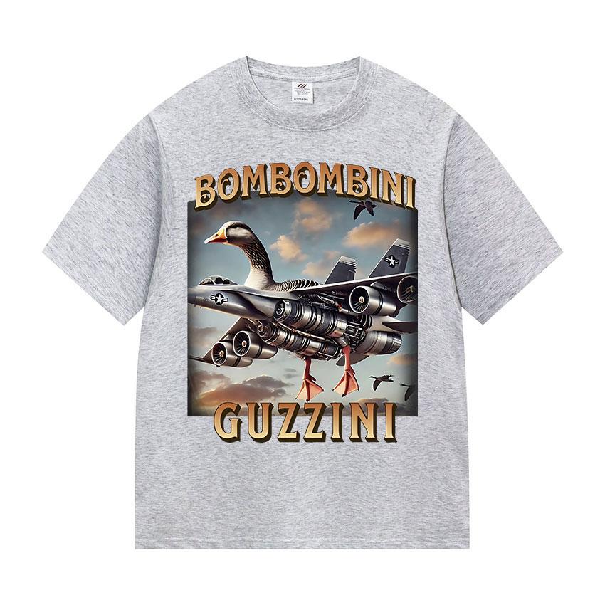 Bombombini Guzzini Funny Goose Meme Graphics T Shirts Men Women Summer Cotton Short Sleeve T-Shirt Fashion Casual O-Neck T Shirt