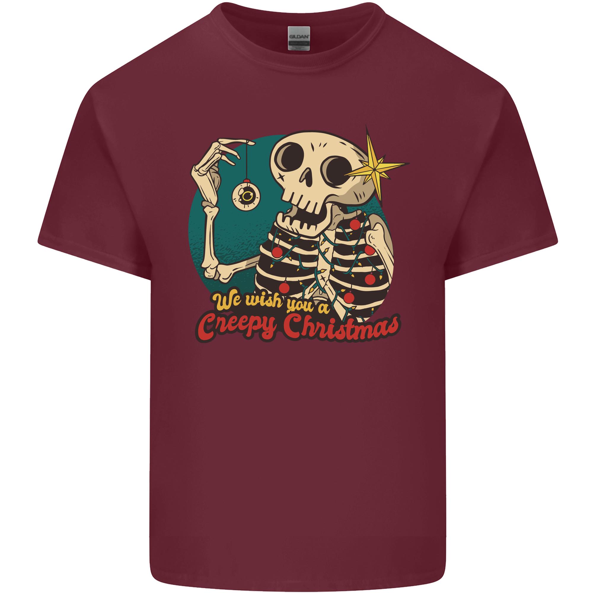 We Wish You a Creepy Christmas Skull Unisexs Light Cotton TShirt S