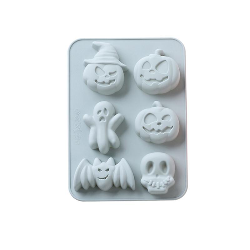 

Halloween Themed Silicone Molds with 6 Scary Designs for Baking Cookie Cakes and DIY Decorations розовый