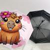 1pc Cute Guinea Pig with Flower Umbrella with Plastic Handle,Suitable for All Seasons Home Travel Outdoor UmbrellaDD174