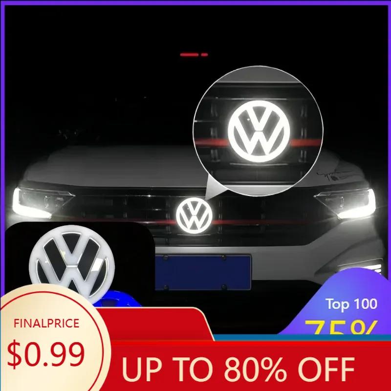 Valve Stems Caps Car Sticker For VW Volkswagen Jetta MK5 Golf 4D LED For Volkswagen VW Logo Lamp Front Label Rear Label Applies