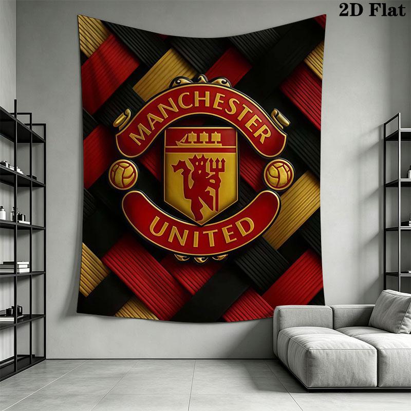 Man Utd I Wall Hanging Printed Fabric Blanket Decorative Tapestries for Bedroom Living Room Home Decor