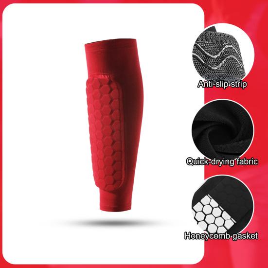 2 Pairs Soccer Shin Guards for Kids Youth Adult Calf Compression Sleeve with Honeycomb Pads Protective Gear for Football Baseball Boxing