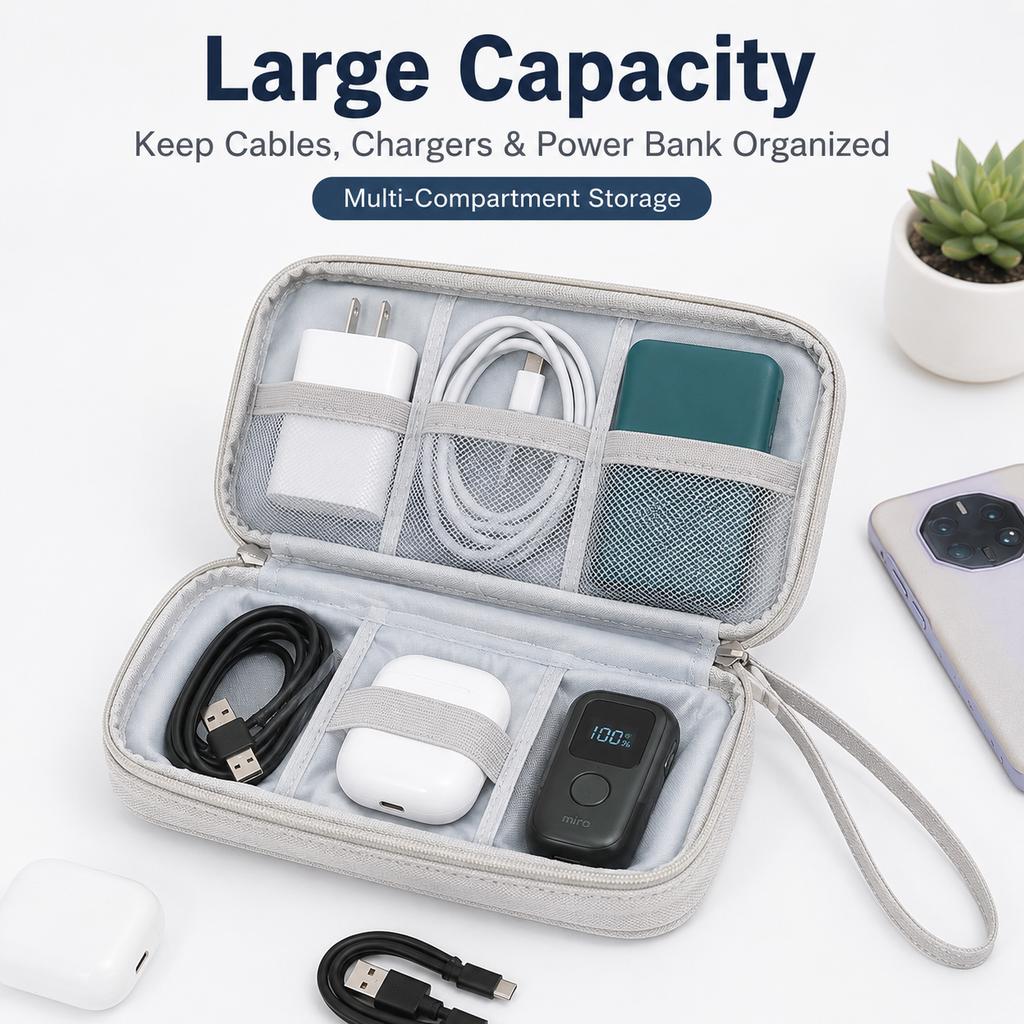 Portable Cable Organizer Bag Oxford Cloth Travel Electronic Accessories Storage Case for Power Bank Hard Drive