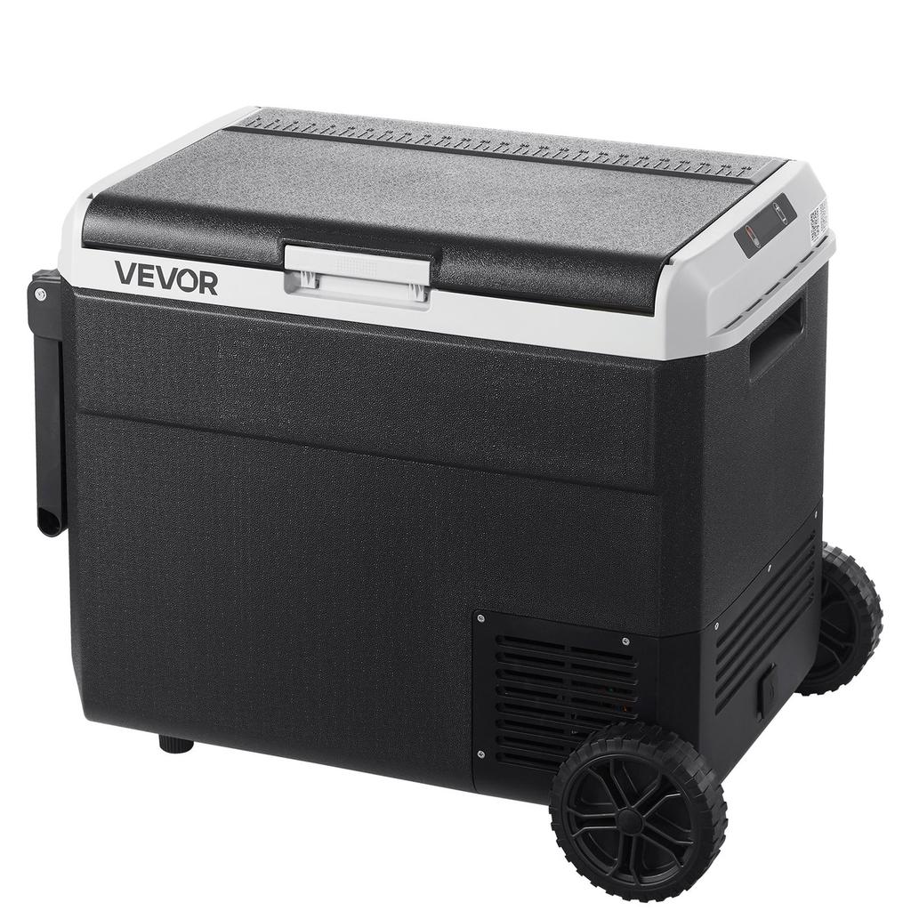 12 Volt Car Refrigerator, 60L Car Fridge, Portable Electric Cooler with Wheels and Handle, -20 to 20, 12/24V DC and 100- 240V AC Compressor Freezer