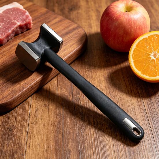 Meat Hammer Zinc Alloy Meat Tenderizer with Dual-Sided Textured Meat Mallet Quick Fibrous Tissue Breakdown Breaker for