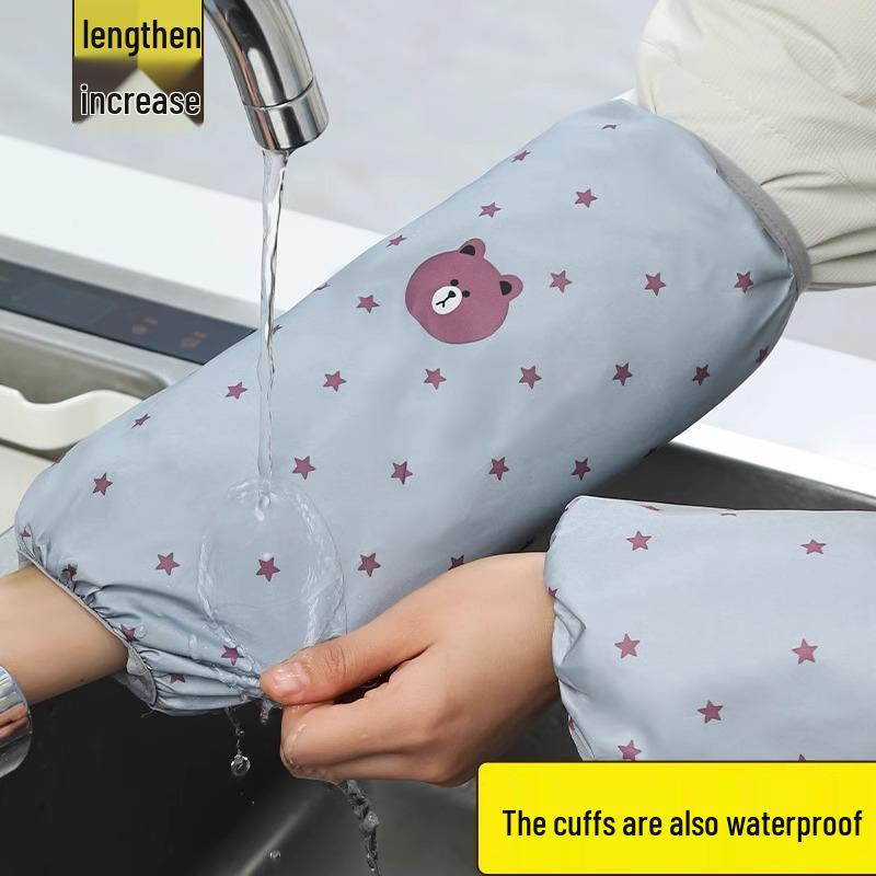 Women's Waterproof & Oil-Proof Kitchen Sleeves: Autumn/Winter Anti-Stain, Extended, Cute Oversleeves for Adults