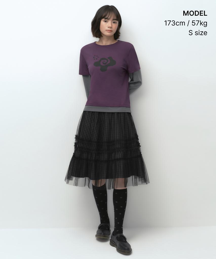 MUSINSA STANDARD WOMAN [Ohesio Collaboration] Layered Long Sleeve T-Shirt [Plum]