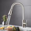Rotatable Silver Stainless Steel Pull Out Type Faucet Sink Kitchen Water Mixer Taps Cold And Hot Water Head Nozzle New