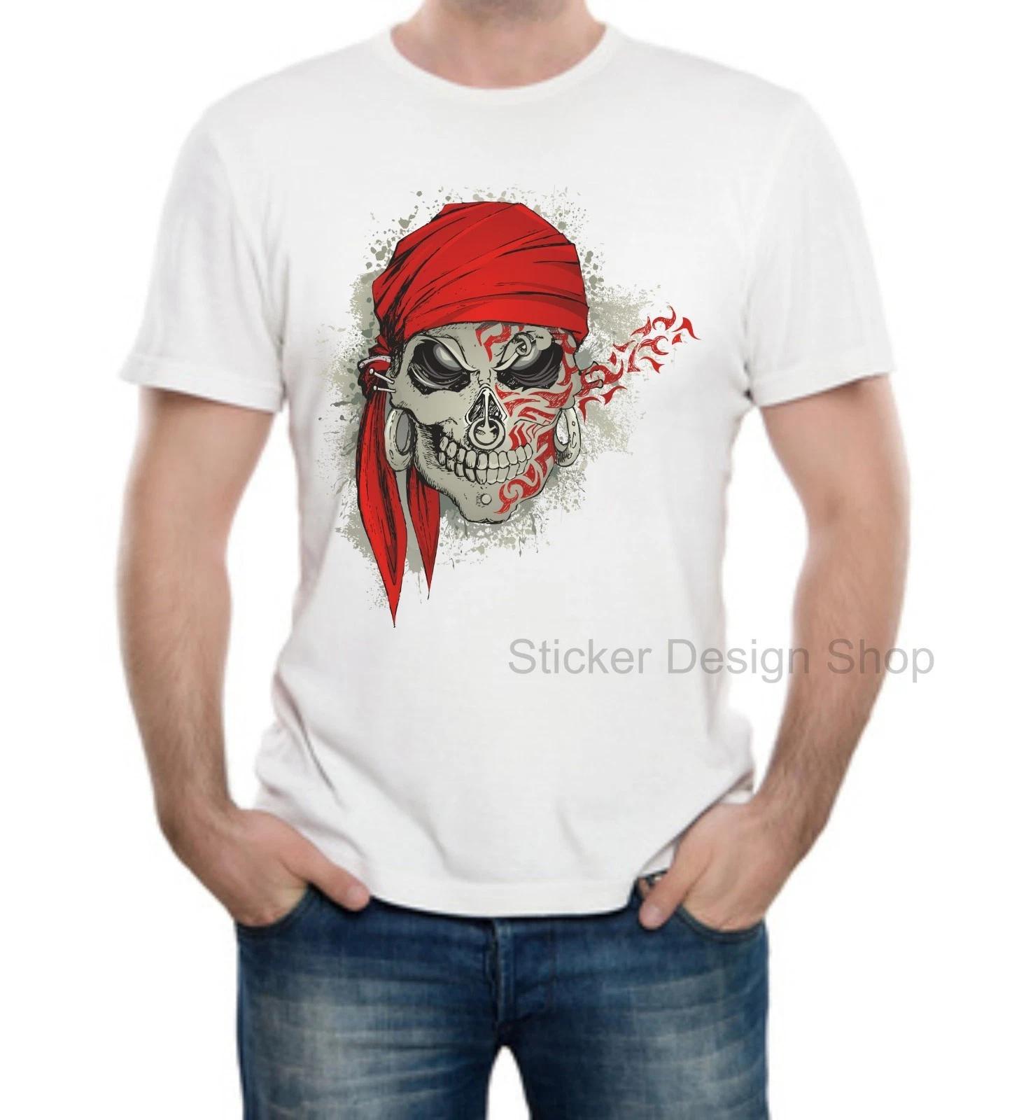 Skull Skull Praten T-Shirt Print Unisex Cotton Fruit of The Loom 3XL