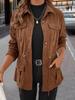 2026 Autumn Women's Corduroy Lapel Jacket: European & American Slim Fit Workwear Trend