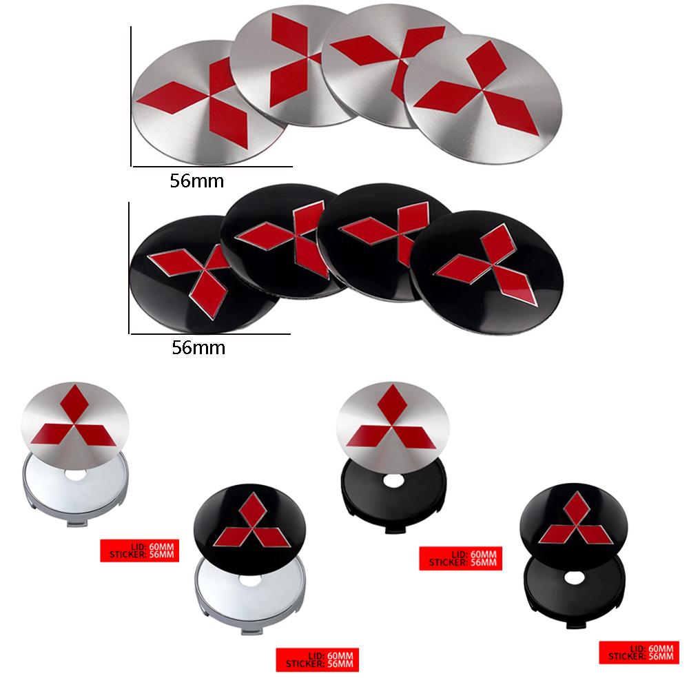 4Pcs Car Wheel Center Hub Cap Sticker Accessories For Mitsubishi Ralliart EX ASX L200 Colt Outlander Pajero Lancer Cross Triton